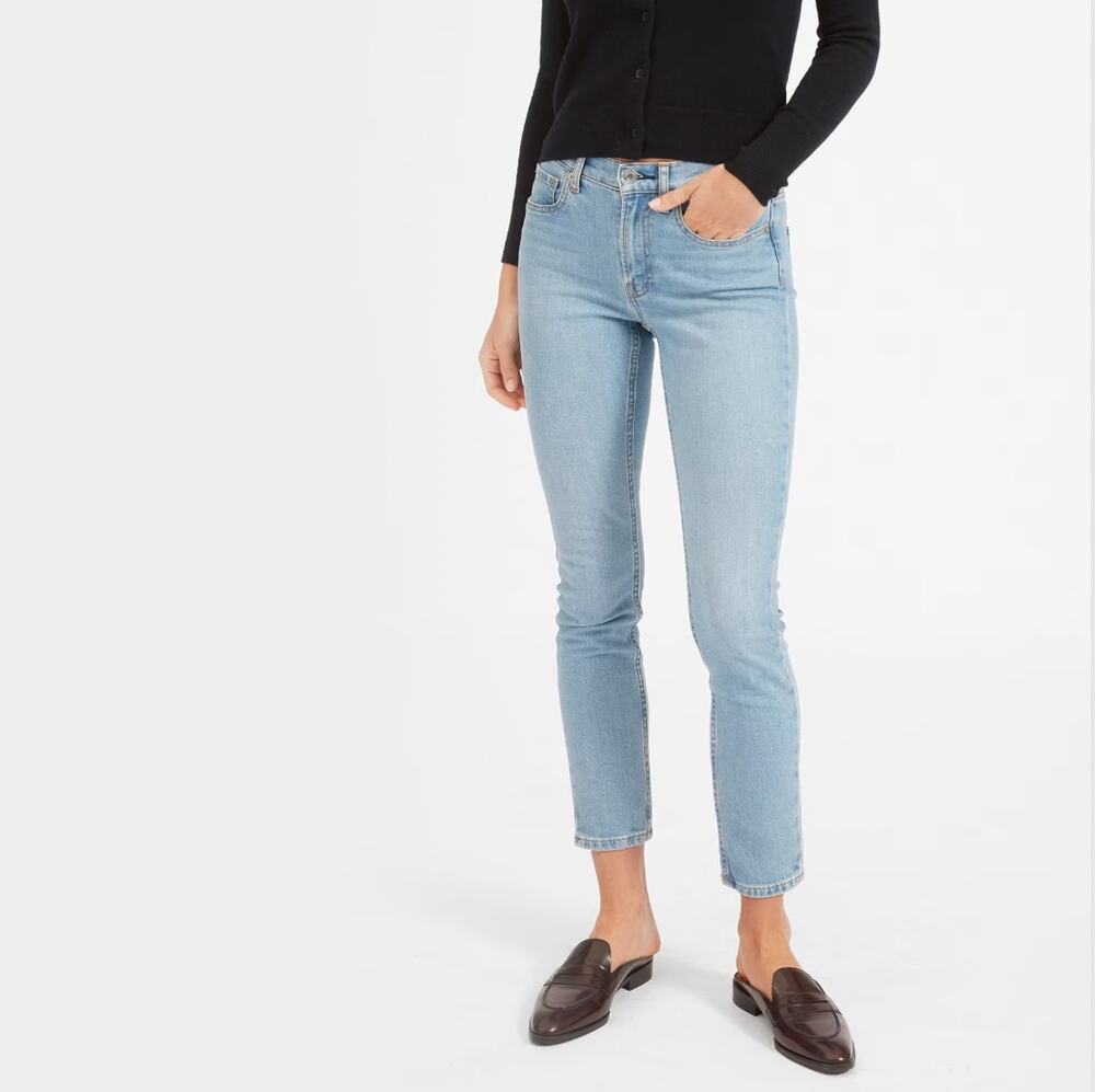 Everlane Mid-Rise Light Wash Skinny Jeans Size 24 Ankle